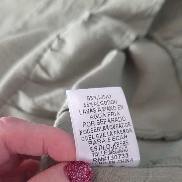 NWT Umgee Medium Sage Green V-Neck Ruffle Blouse - Picture 8 of 10